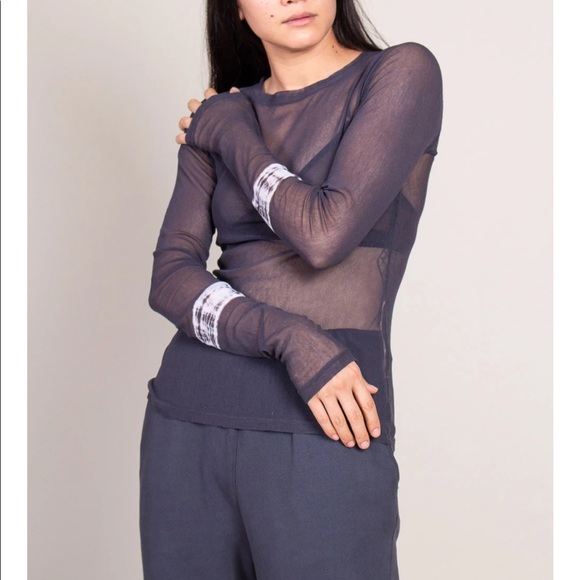 ISO Raquel Allegra Charcoal Mesh top - Picture 1 of 1